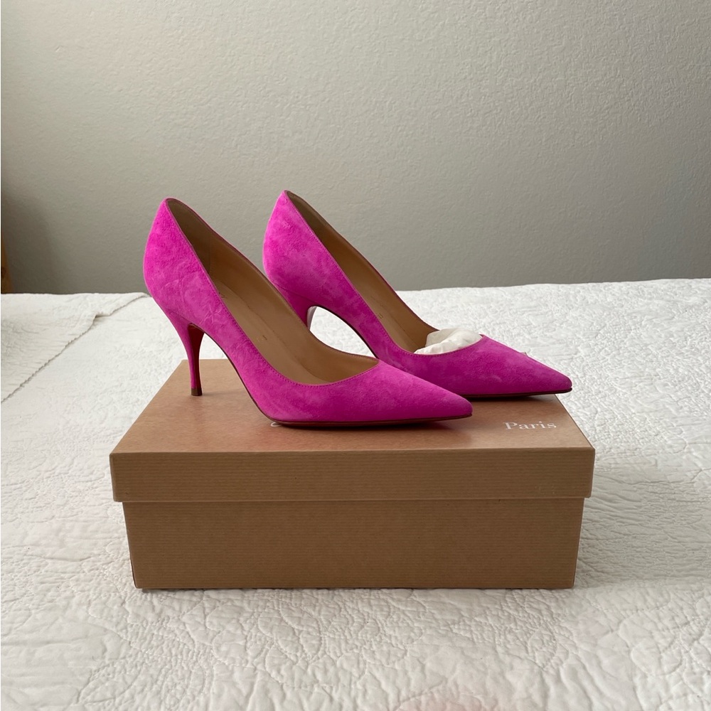 Christian Louboutin Clare 80 Veau Velours Diva Heels Brand New in Box Size 34
